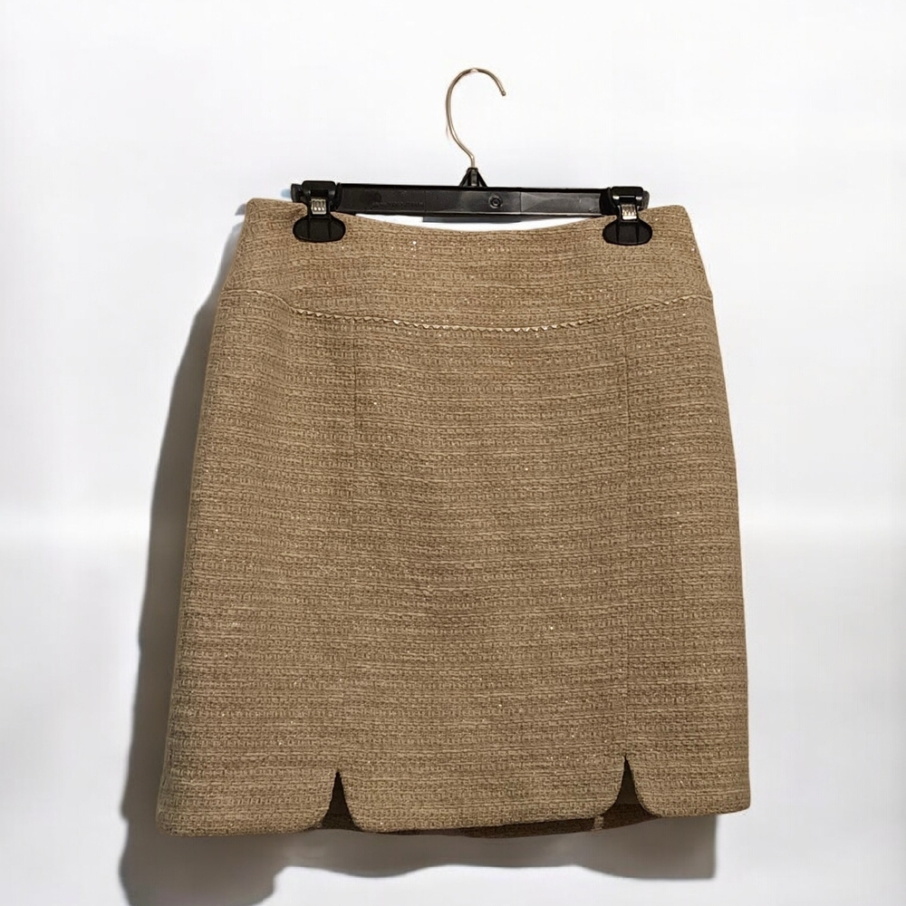 Kate Hill Tan Tweed Skirt (10P)